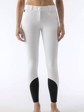 NEW EQUILINE ash x-grip knee patch breech pants in white